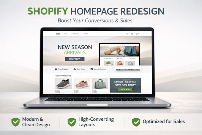 Do shopify homepage redesign for conversions by Dominic_kova | Fiverr