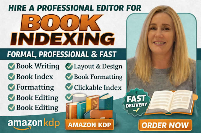 do book indexing and book formatting for amazon KDP publishing
