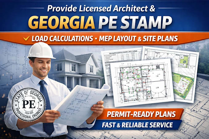 Architetto autorizzato pe stamp georgia per calcolo del carico, layout ...