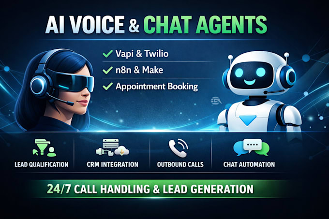 build ai voice agents and chatbots with vapi, twilio, n8n, make, and vapi