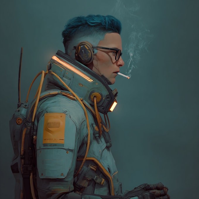 sci fi character illustration or sci fi character