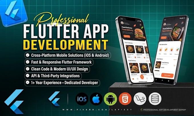 develop custom flutter mobile apps for android and ios