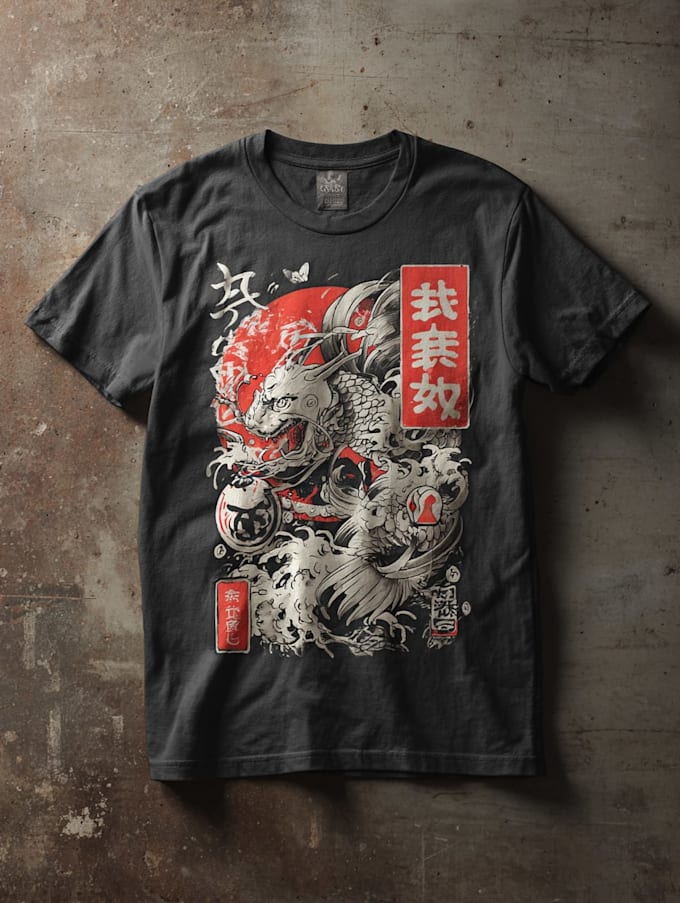 do a japanese t shirt illustration