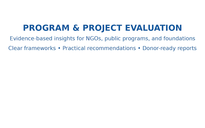 conduct program and project evaluations
