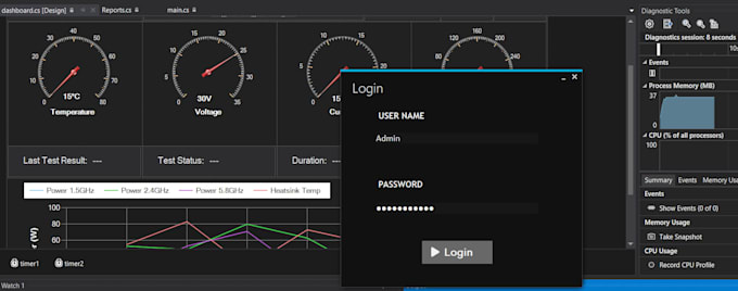 develop visual studio desktop application for real time monitoring and hardware