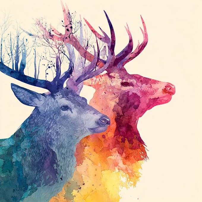 illustrate watercolor art from your idea