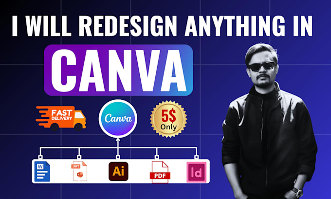 redesign, convert or recreate ai, PSD, PDF, png graphics in canva within 2 hours