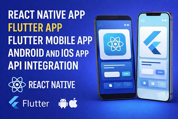 mobile ios app development, react native, flutter mobile app, api integration