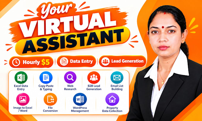 be your virtual assistant for daily data entry, copy paste, excel