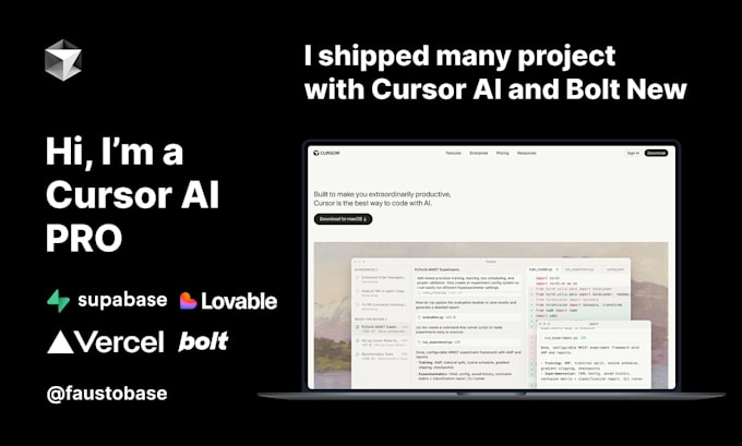 build full stack website, app or mvp product with cursor ai, bolt new etc