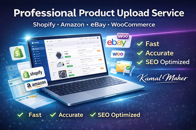 upload and optimize products on shopify, amazon, or ebay