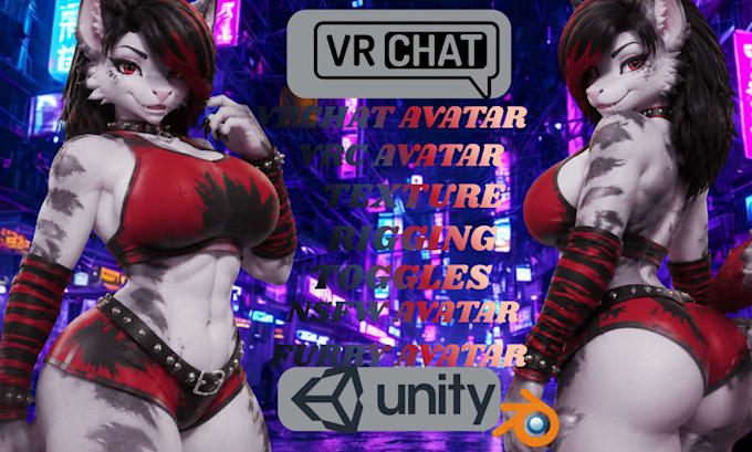 do custom vrchat avatar 3d modelling vr chat furry vrchat vrc character model