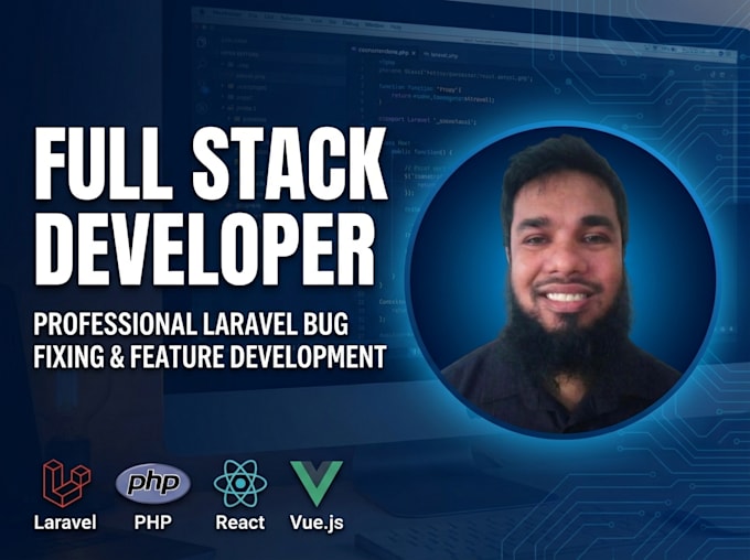 laravel bug fix and features development with vue and react