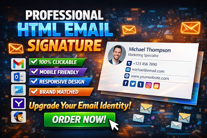 create professional email signature for gmail  and outlook