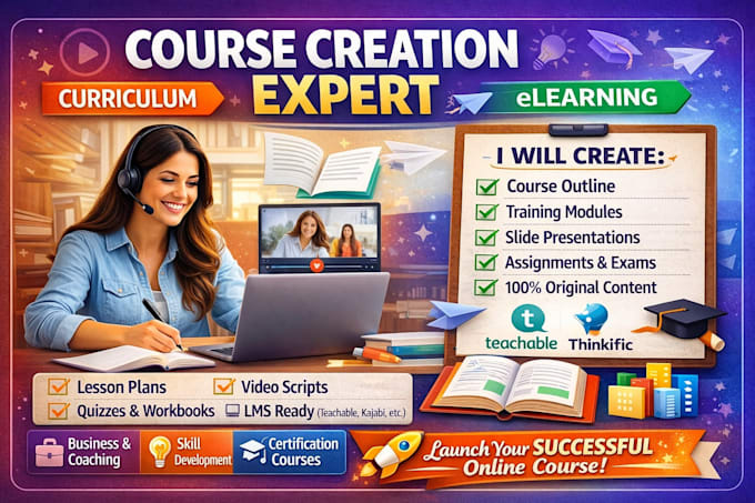 create course content, course curriculum and online course
