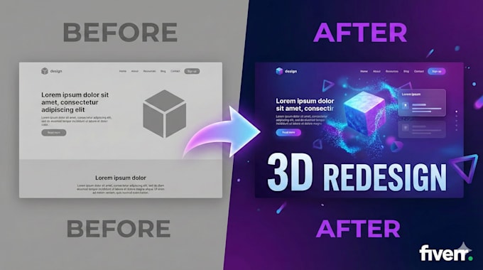 redesign your old website into immersive interactive 3d website