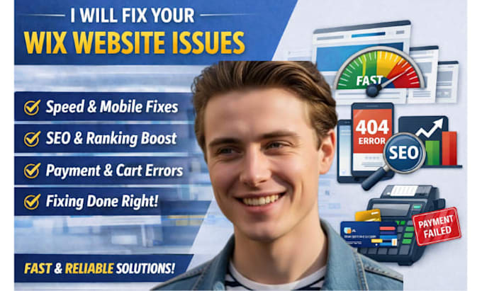 fix wix website issues speed mobile layout seo fix wix payment cart issues