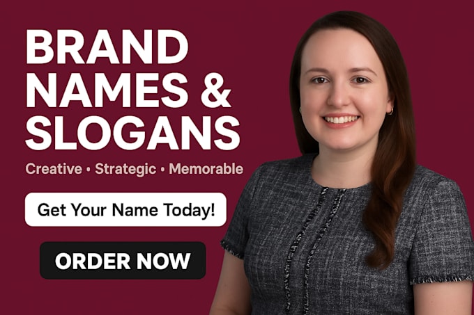 create unique business name, logo, slogan and website