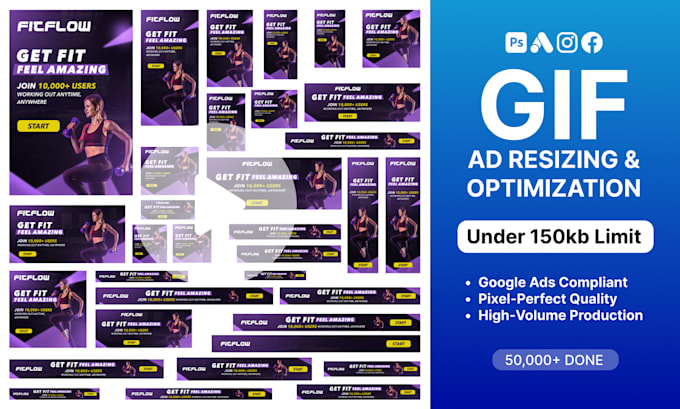 resize and optimize GIF banners to 150kb limit