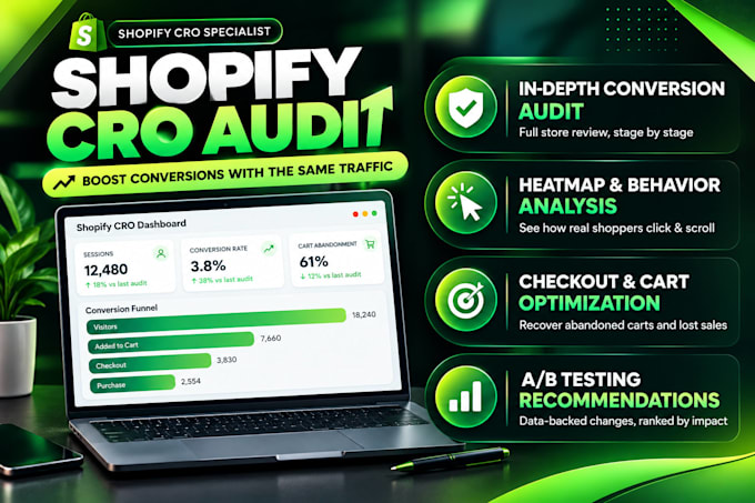 do shopify audit, shopify cro audit to fix low sales and boost conversions