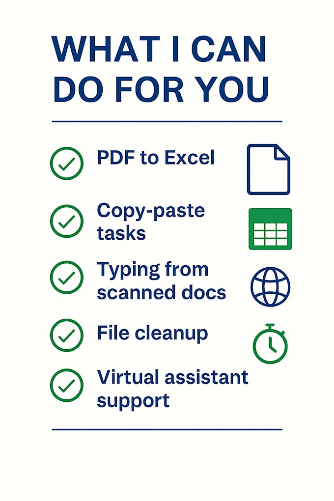 do accurate data entry, typing, and excel data organization