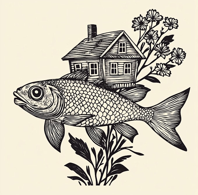 create awesome linocut illustration art