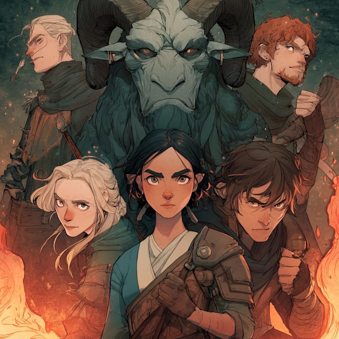 draw your dnd party art or dnd character art