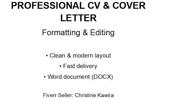edit, proofread and improve your resume or CV