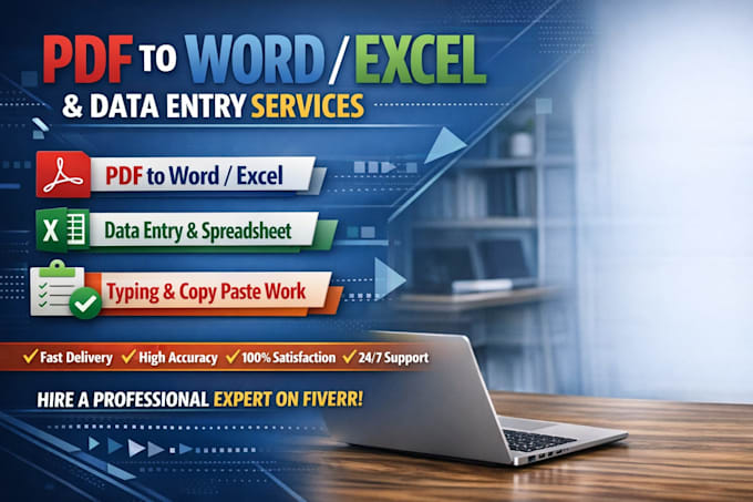 be your PDF, word, excel specialist for conversions and data entry