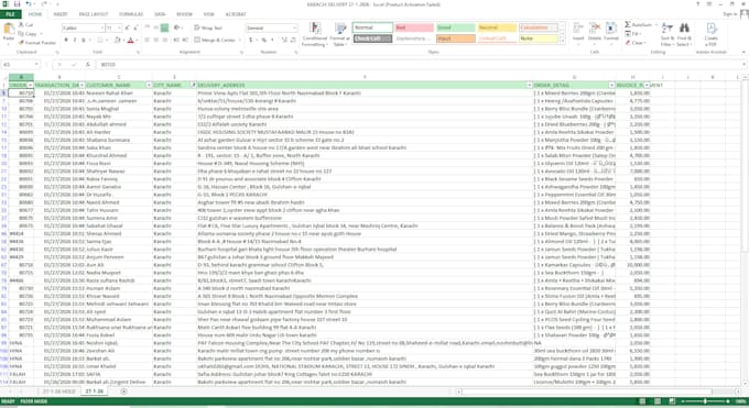 do data entry, data cleaning and formatting in excel