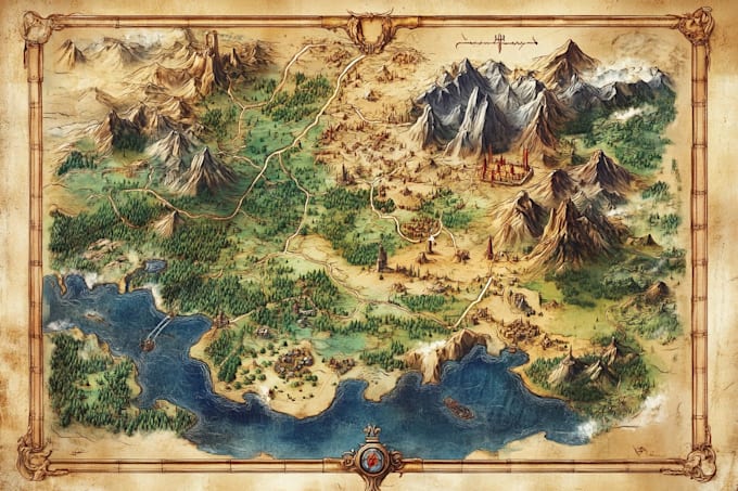 make fabulous vintage fantasy map illustration
