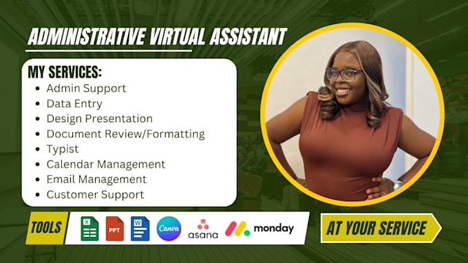 be your go to virtual assistant, fast typist, data entry and customer support