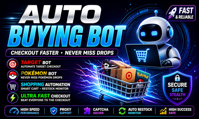 build auto buying bot checkout bot shopping bot pokemon bot target auto purchase