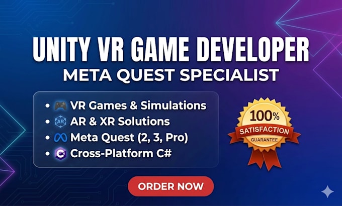 develop VR game or app in unity for meta quest VR ar xr