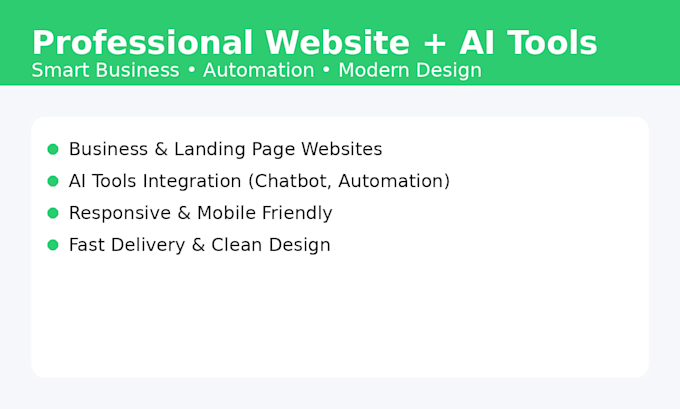 design a professional website with ai tools integration