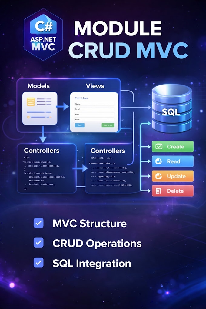 develop mvc crud functionality with sql databse