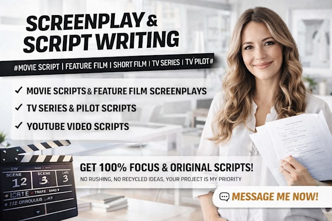 write movie script screenplay movie scriptwriting script editing edit script tv