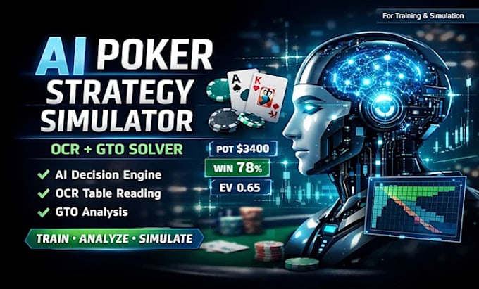 develop a custom ai poker strategy simulator with ocr and gto solver integration