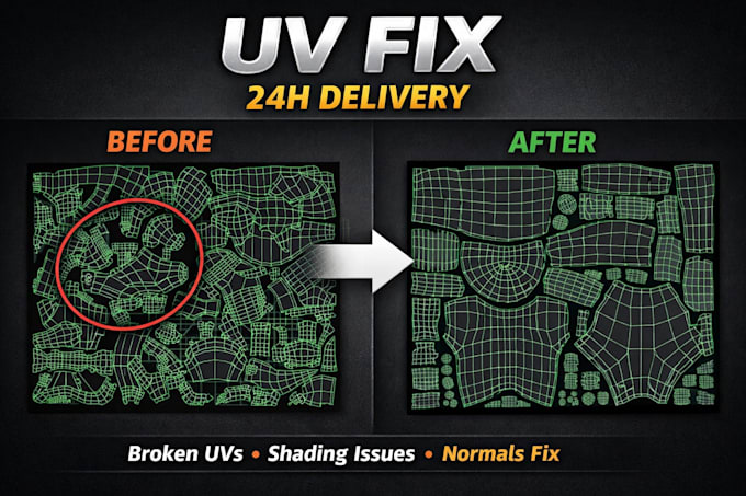 fix uvs, normals and shading issues for your 3d model