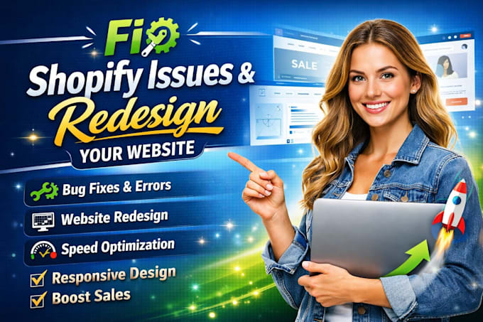 do shopify bugs fixing, fix shopify issues and errors redesign shopify website