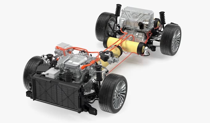 design 3d automobile frame chassis, custom ev in cad, car engine block for print