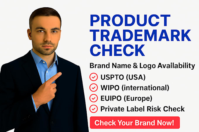 check product trademark and brand name availability to avoid legal issues