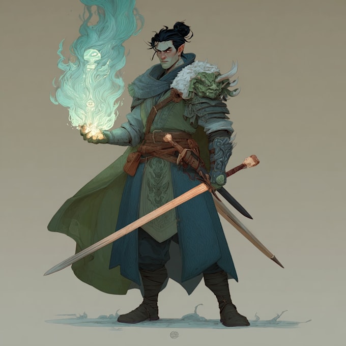 Draw your dnd character art, portrait, fantasy illustration by Drowauc ...