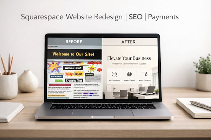 redesign or build your squarespace website with seo, forms, and payment