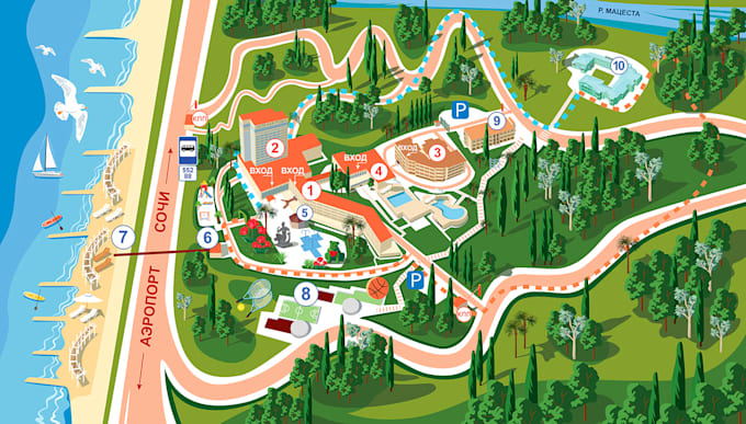 drawn map vector illustration, vector map design, infographic map illustrations