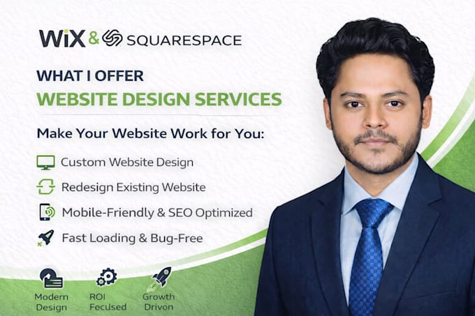 design, redesign, figma to wix or squarespace website