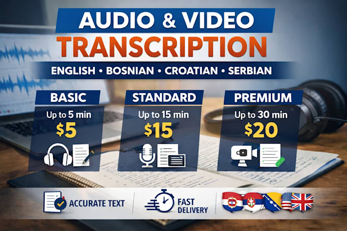 do professional transcript in balkan or english language