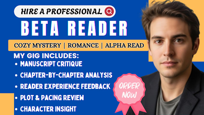beta reader for cozy mystery, romance novel, alpha read