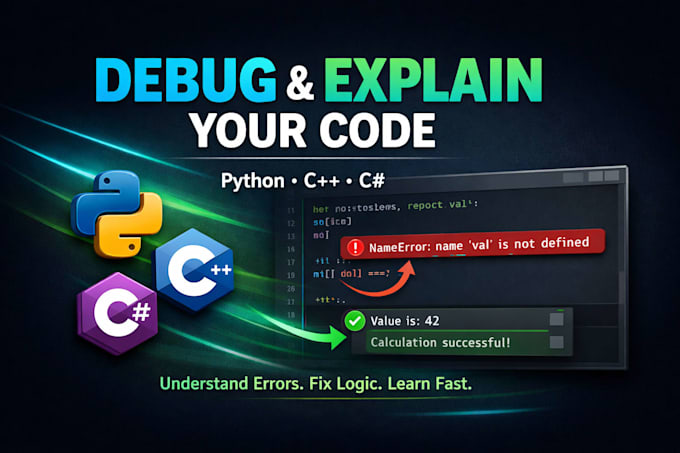help you debug and explain python cpp csharp code