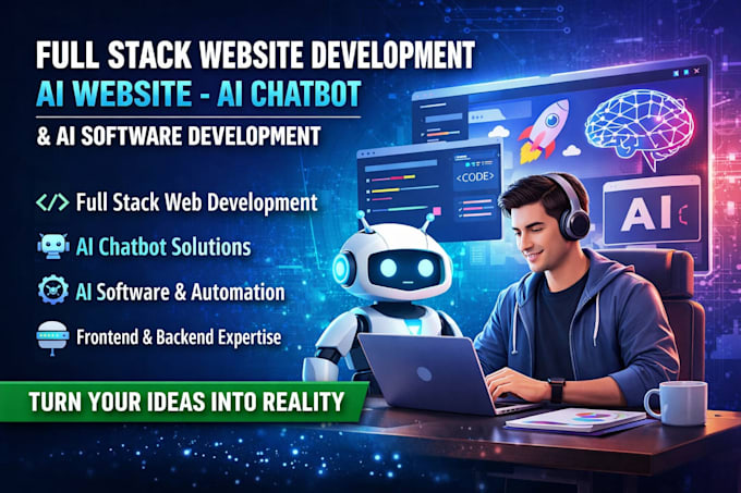 do full stack website development, ai webiste, ai chatbot ,ai software developer